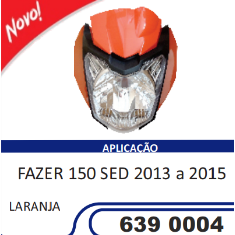 Carenagem Farol Completa Compatível Fazer-150 2013/2015 SED (Laranja) Sportive